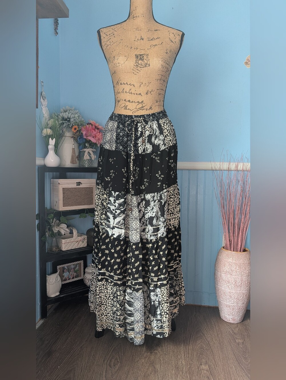 Brand New- Young Threada Bohemian Patchwork Maxi Skirt